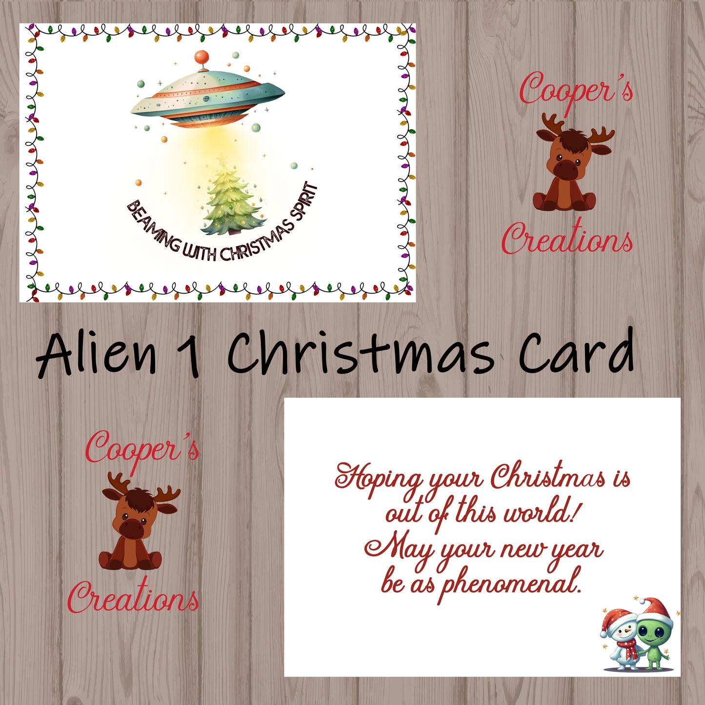 Alien 1 Christmas Card ack of 10 cards