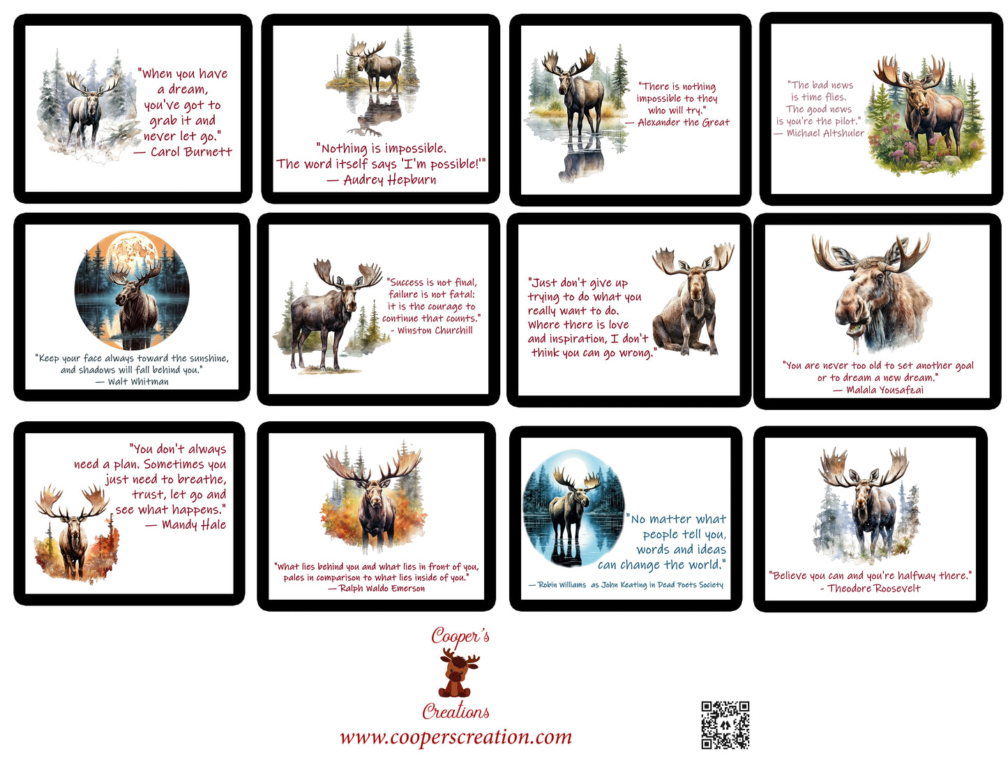 Moose Inspirational Quote Calendar