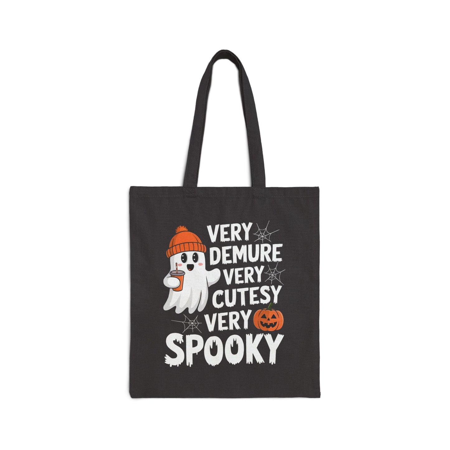 Very Demure Very Cutesy Very Spooky Cotton Canvas Tote Bag