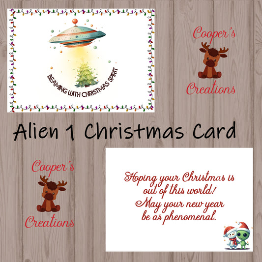 Alien 1 Christmas Card ack of 10 cards