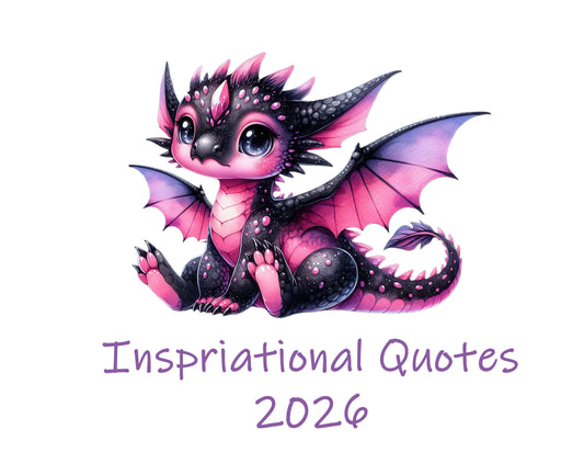 Black Dragons Inspirational Quote Calendar